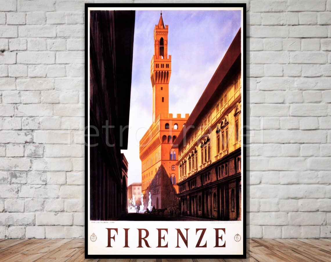 Firenze Italy Travel Poster Florence Travel Poster Instant Retro Travel Print Poster Italian Travel Poster