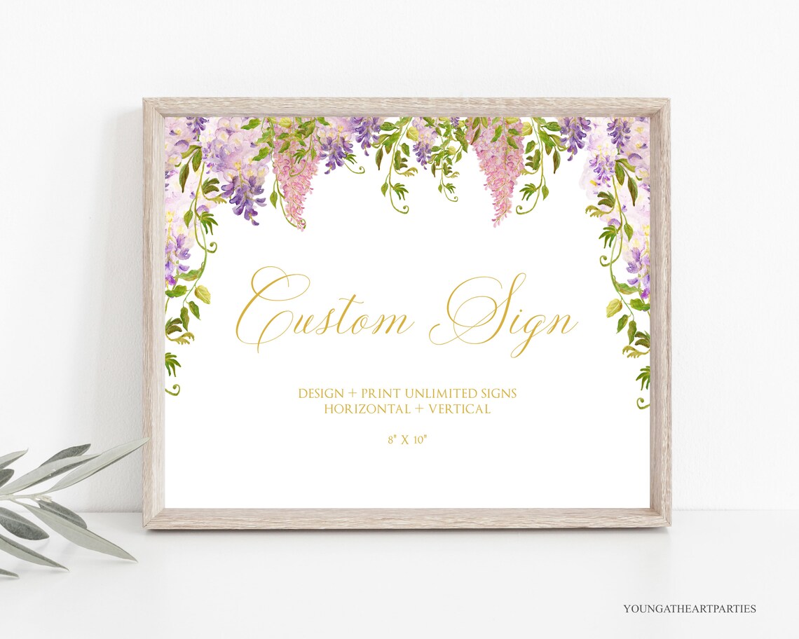 Wisteria Custom Wedding Sign Design Service Info Graphic Poster - Image 5