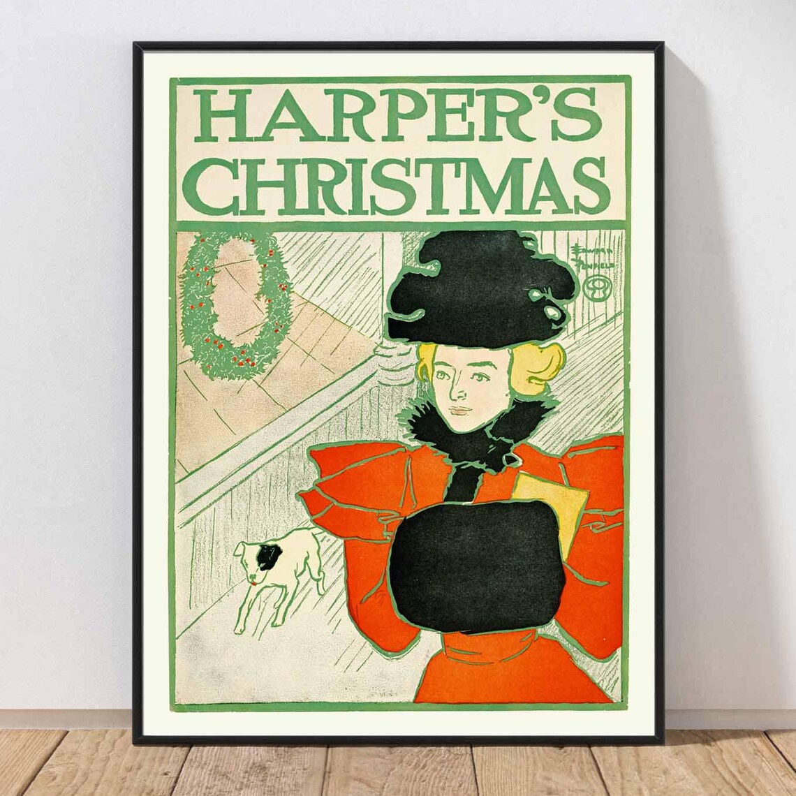 Harper's Christmas 1900 Vintage Classic Magazine Cover Poster