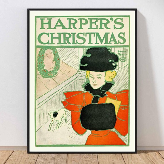Harper's Christmas 1900 Vintage Classic Magazine Cover Poster