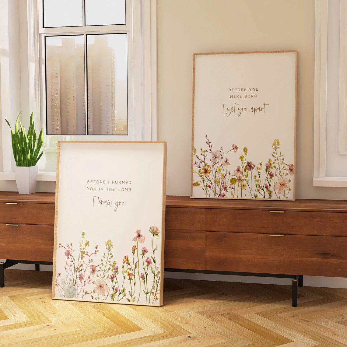 Before You Were Born I Knew You Poster Jeremiah Verse Set of Two Floral