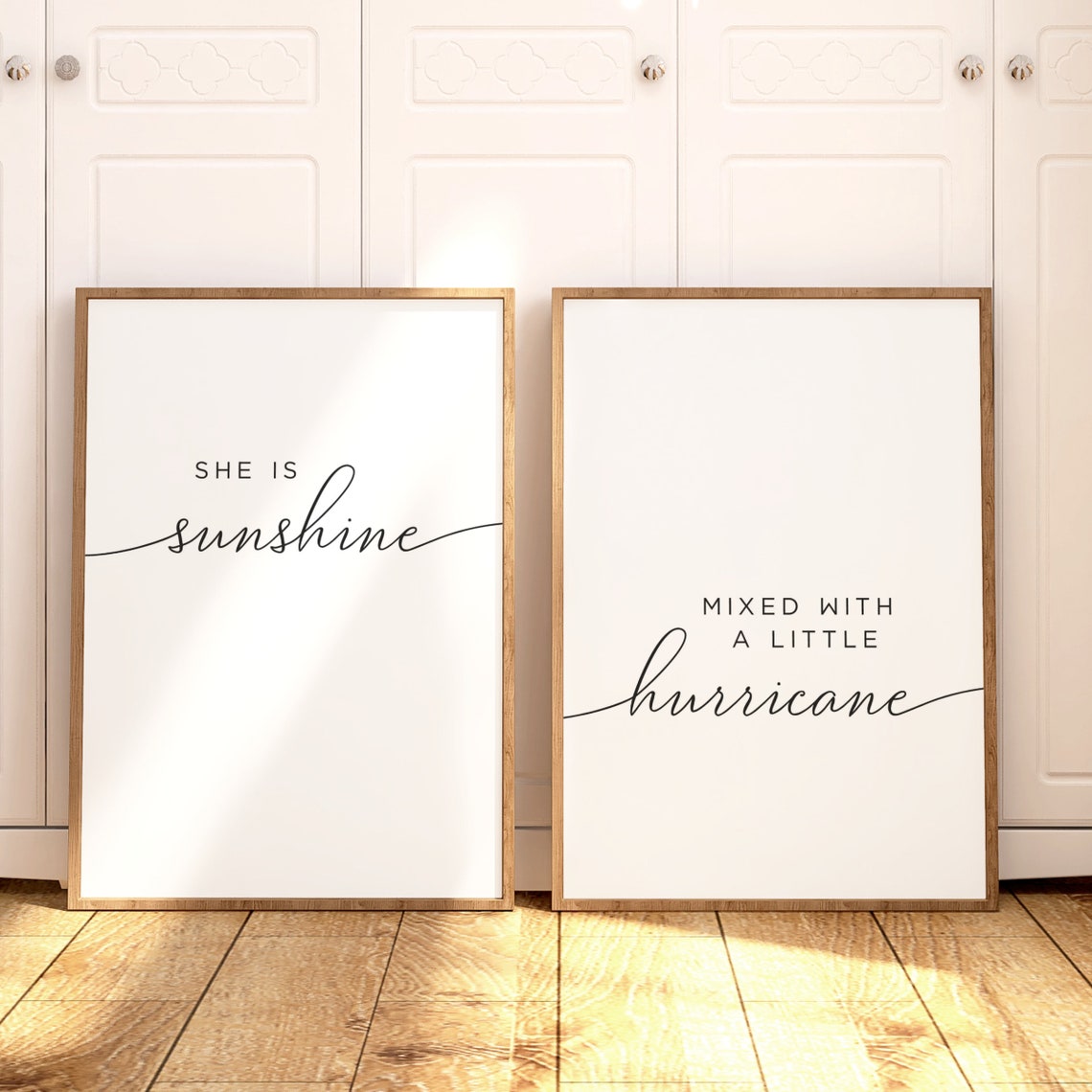 She Is Sunshine Mixed With a Little Hurricane 2 Piece Poster Set