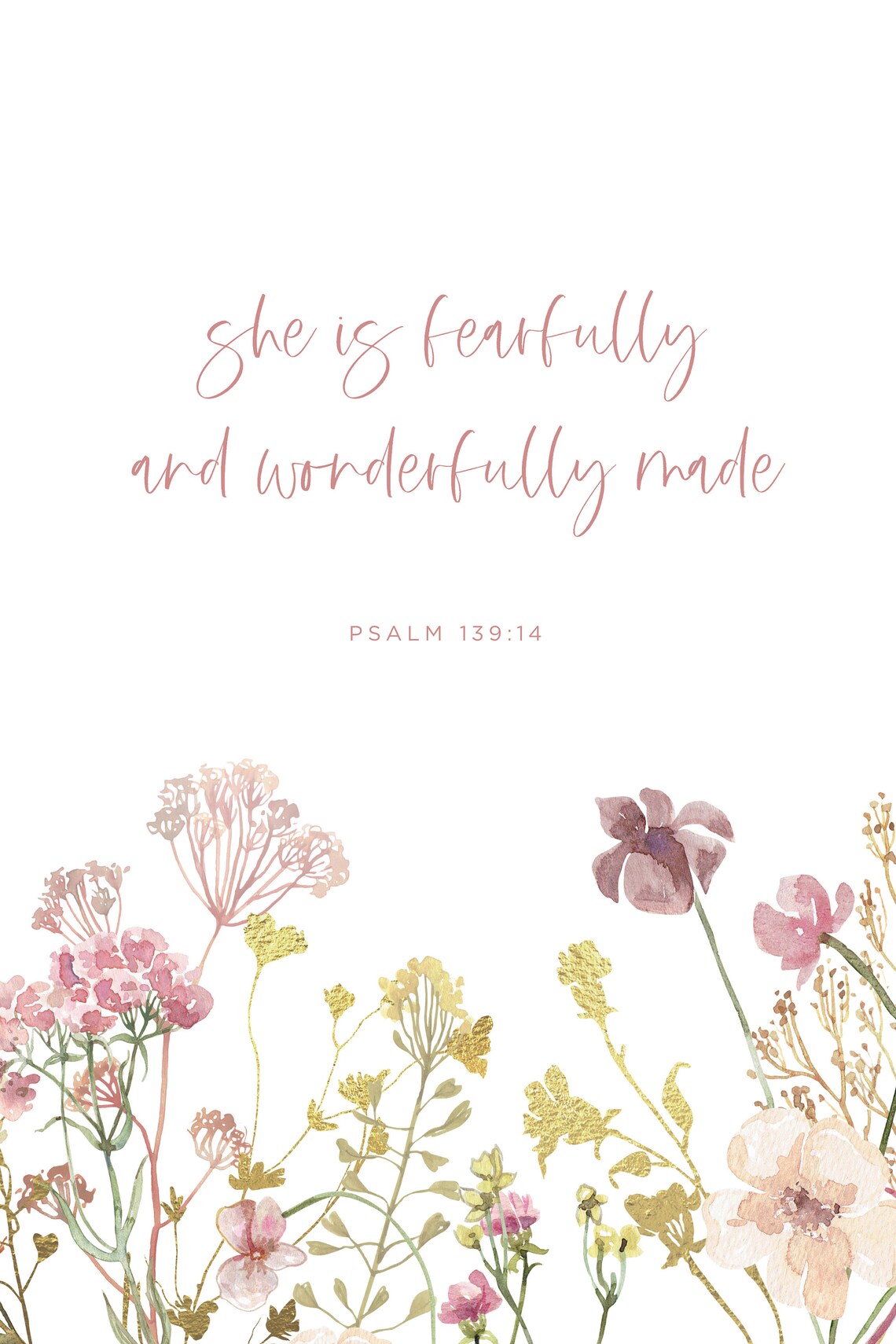 Christian Nursery Scripture Flower Wall Art Print - Image 2