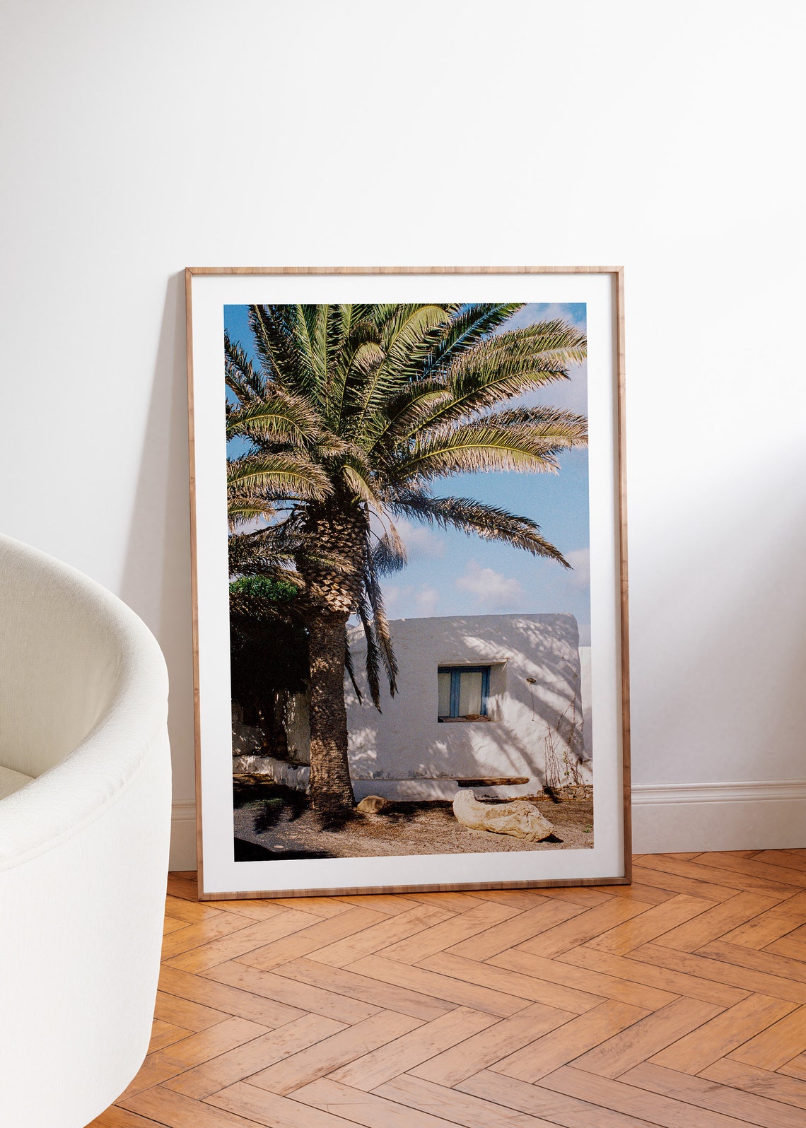 La Graciosa Canary Islands Palm Tree Island House Color Travel Poster - Image 5