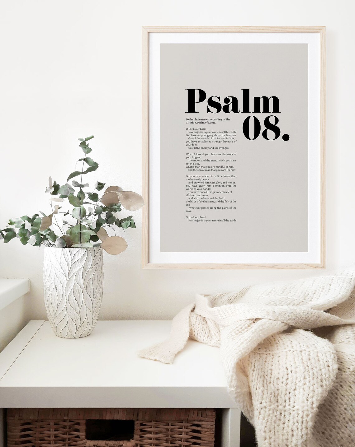 Psalm 8 Minimalist Christian Scripture Art Print - Image 4