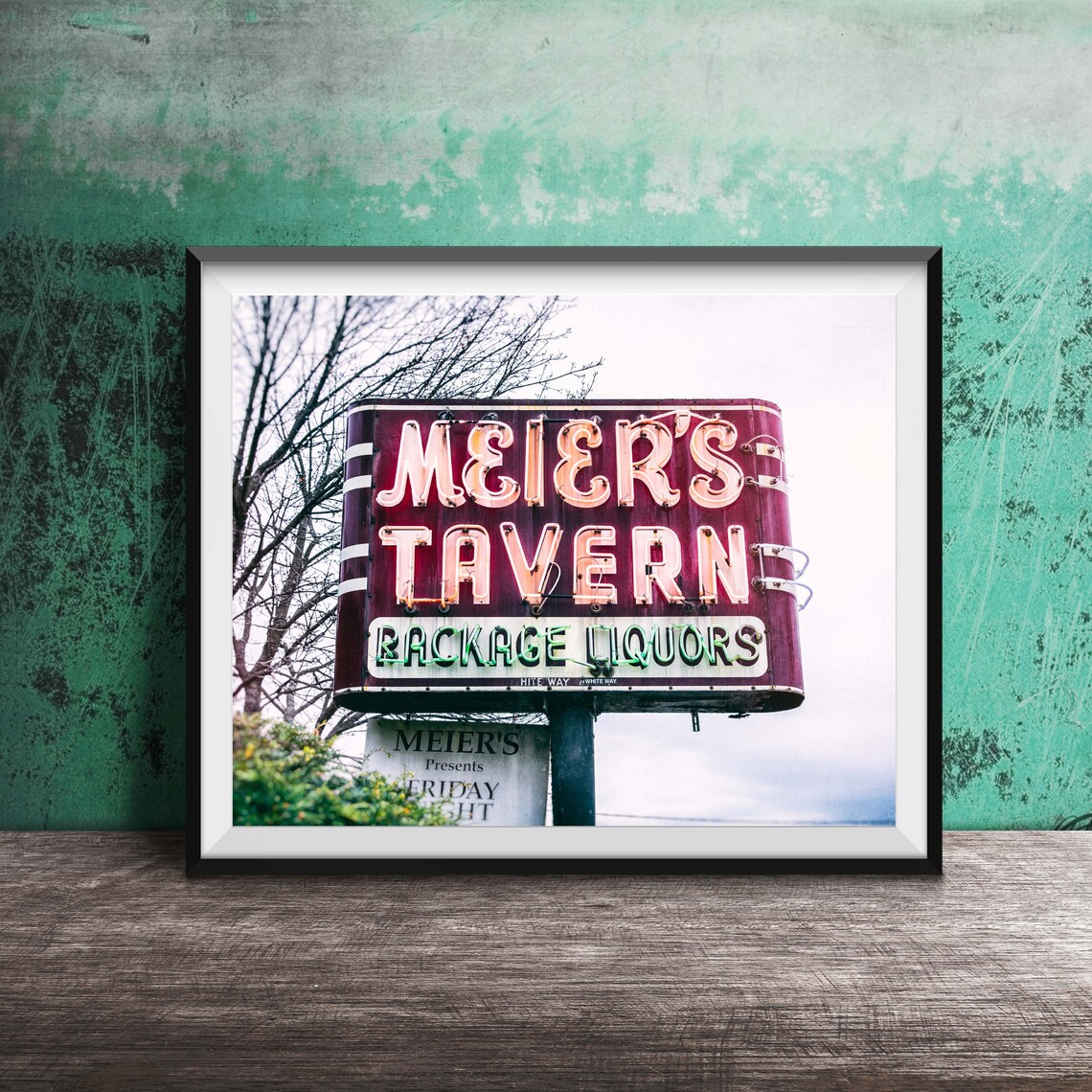 Meier's Tavern Package Liquors Vintage Neon Sign Photo Poster