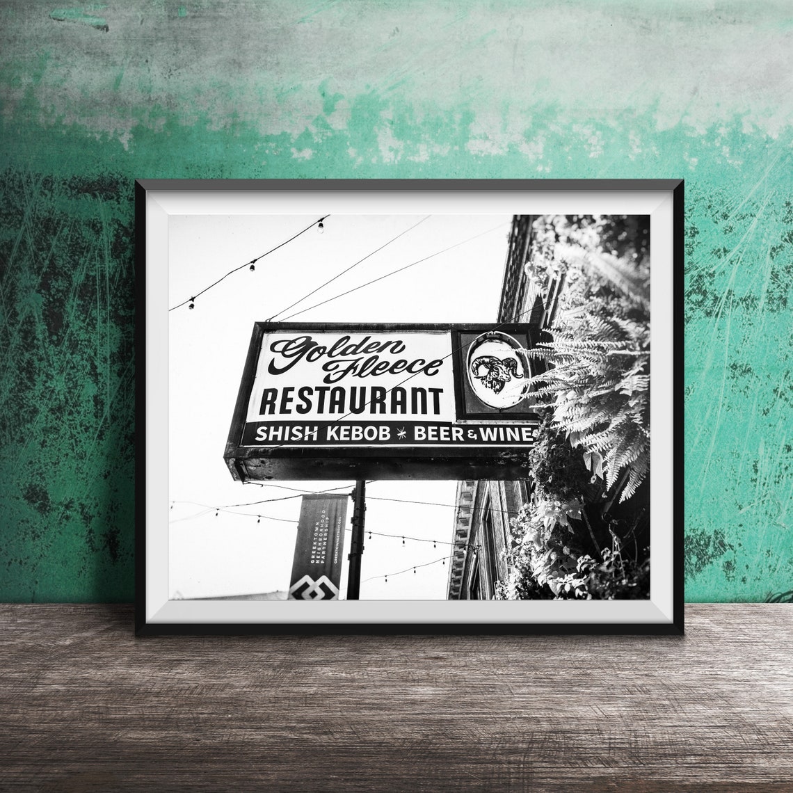 Detroit Photography Print Original Wall Art Photo Modern Photography Unframed Decor Golden Fleece Greek Restaurant Greektown - Image 2