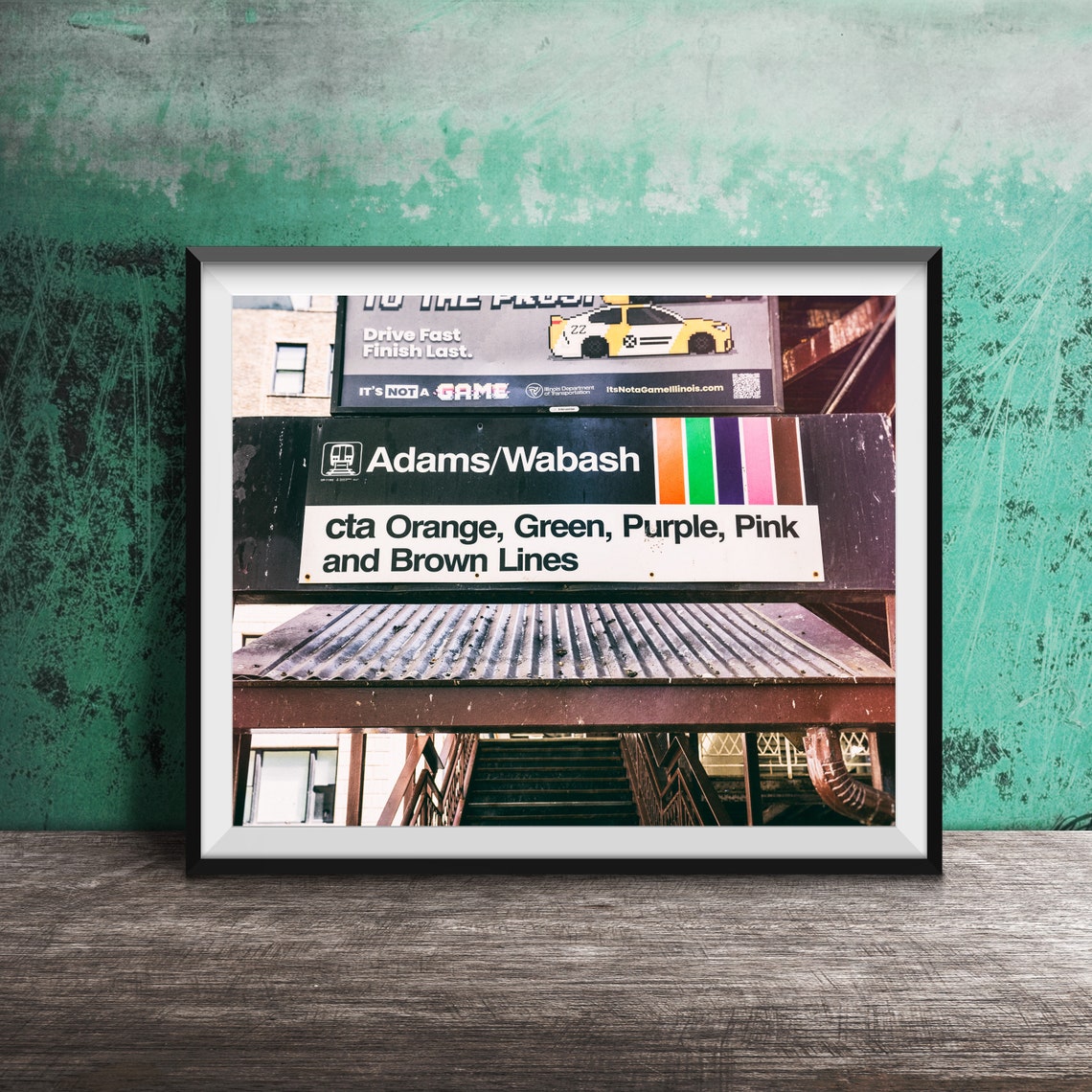 Adams Wabash Chicago CTA Loop Station Multi Line Sign Poster