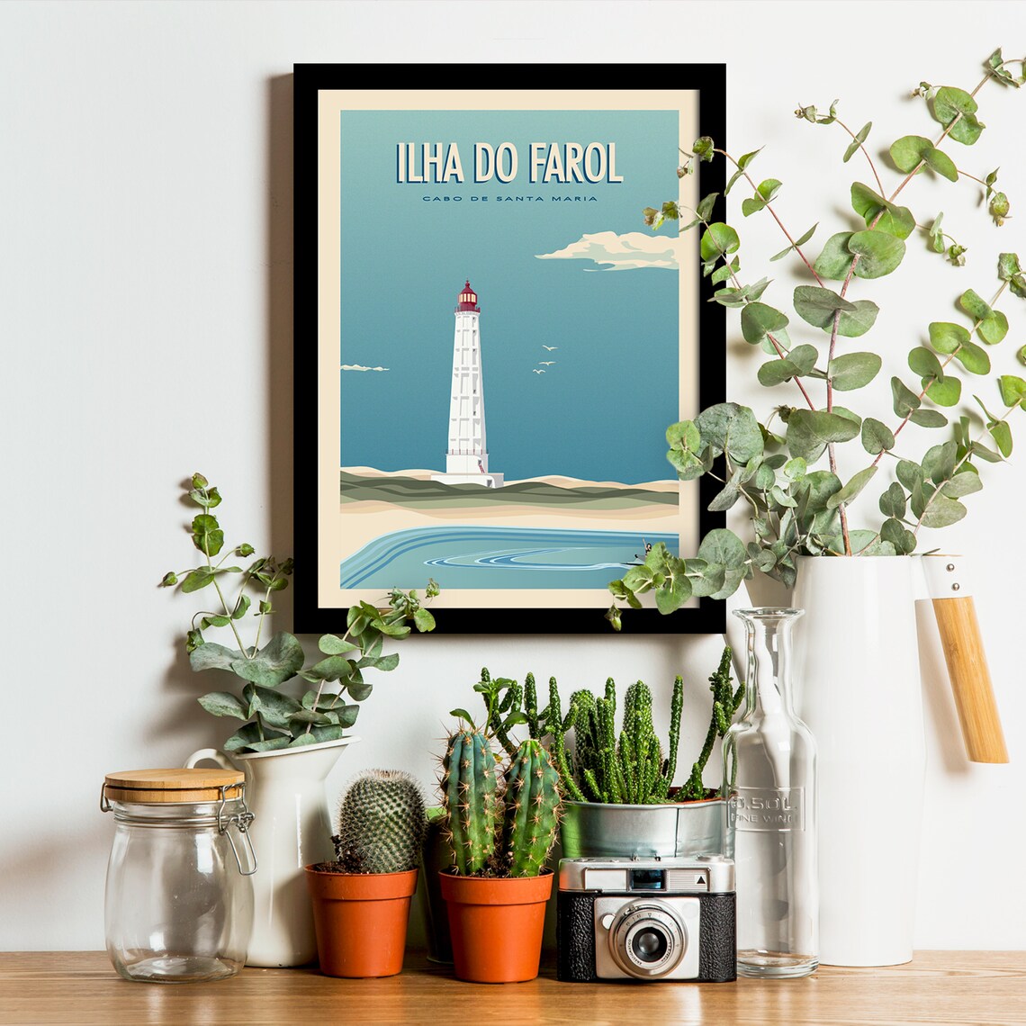 Ilha Do Farol Vintage Travel Poster, Portugal Faro - Image 3