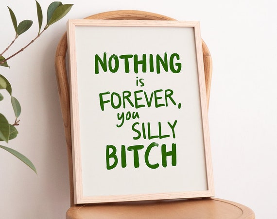 Inspirational Quote Poster Sassy Wall Art Print Home Decor Humorous Saying Modern Typography Quirky Gift Office Artwork