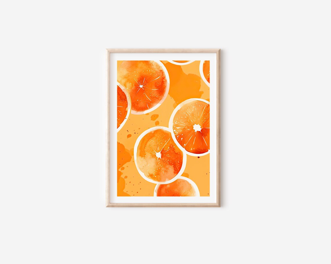 Orange Watercolor Art Print, Kitchen Decor - Image 3
