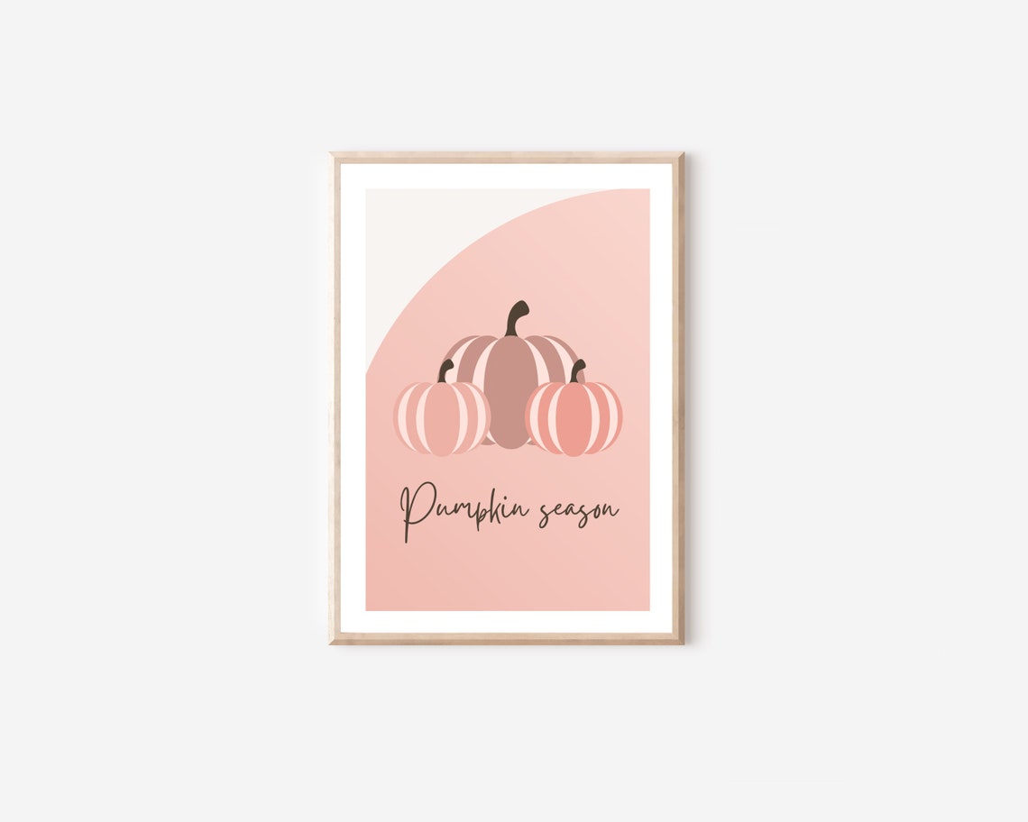 Boho Pink Pumpkin Season Art Print, Autumn Decor - Image 4