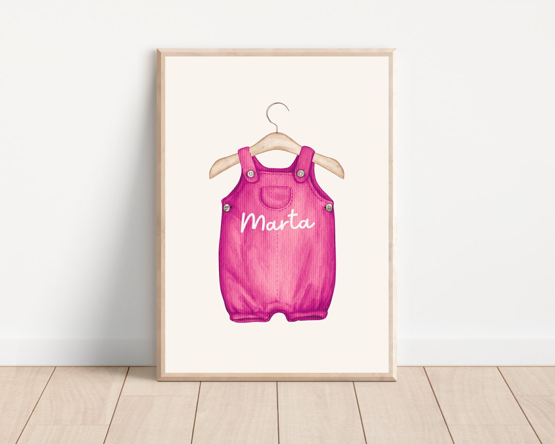 Personalized Baby Girl Name Art Print, Pink Nursery Decor