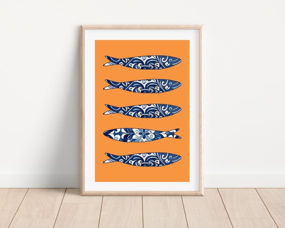 Portuguese Sardine Tile, Portugal Wall Art Print