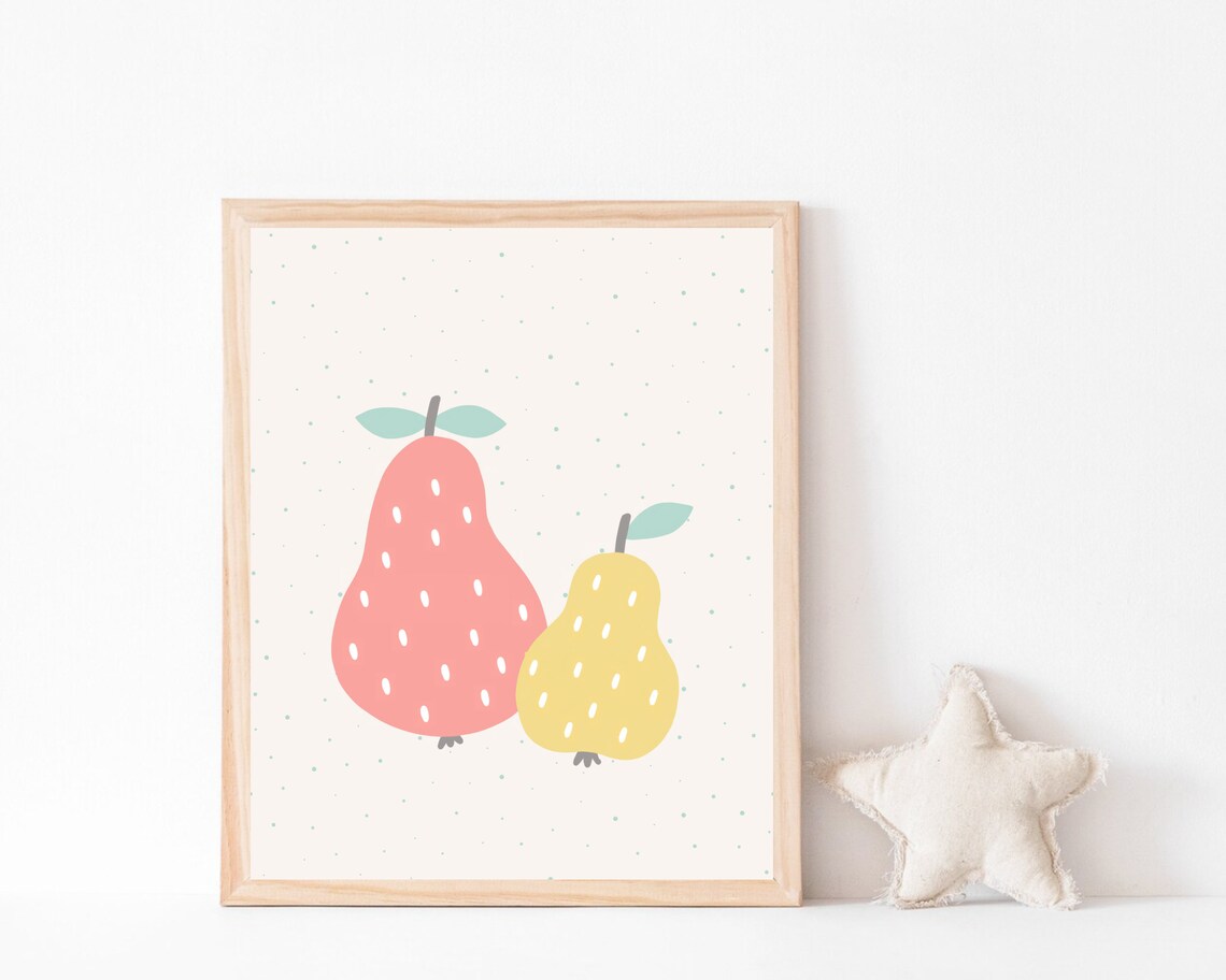 Boho Pear Nursery Art Print, Mid-Century Modern - Image 3
