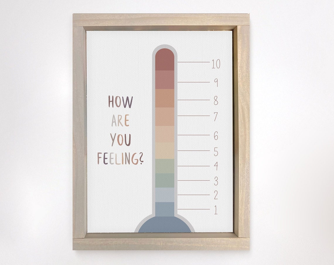 How Are You Feeling Thermometer Kids Calming Corner Wall Art