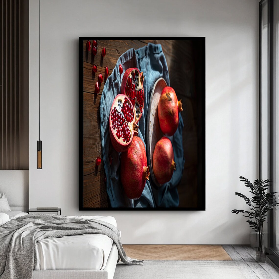 Pomegranate Still Life, Modern Kitchen Decor - Image 4