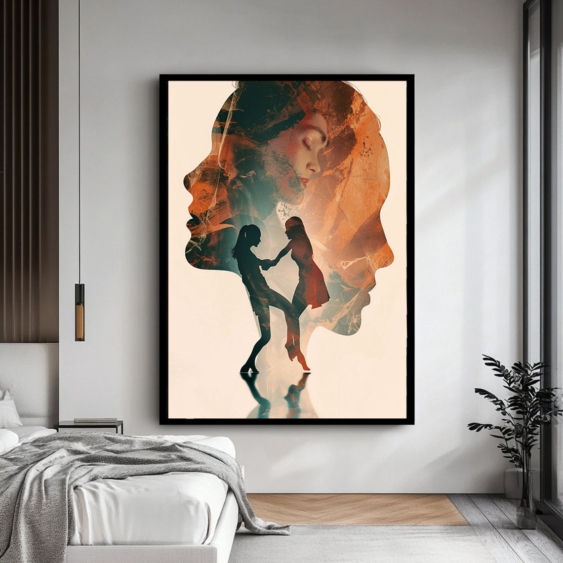 Woman Silhouette Double Exposure Dancers Surreal Art Wall Poster - Image 4