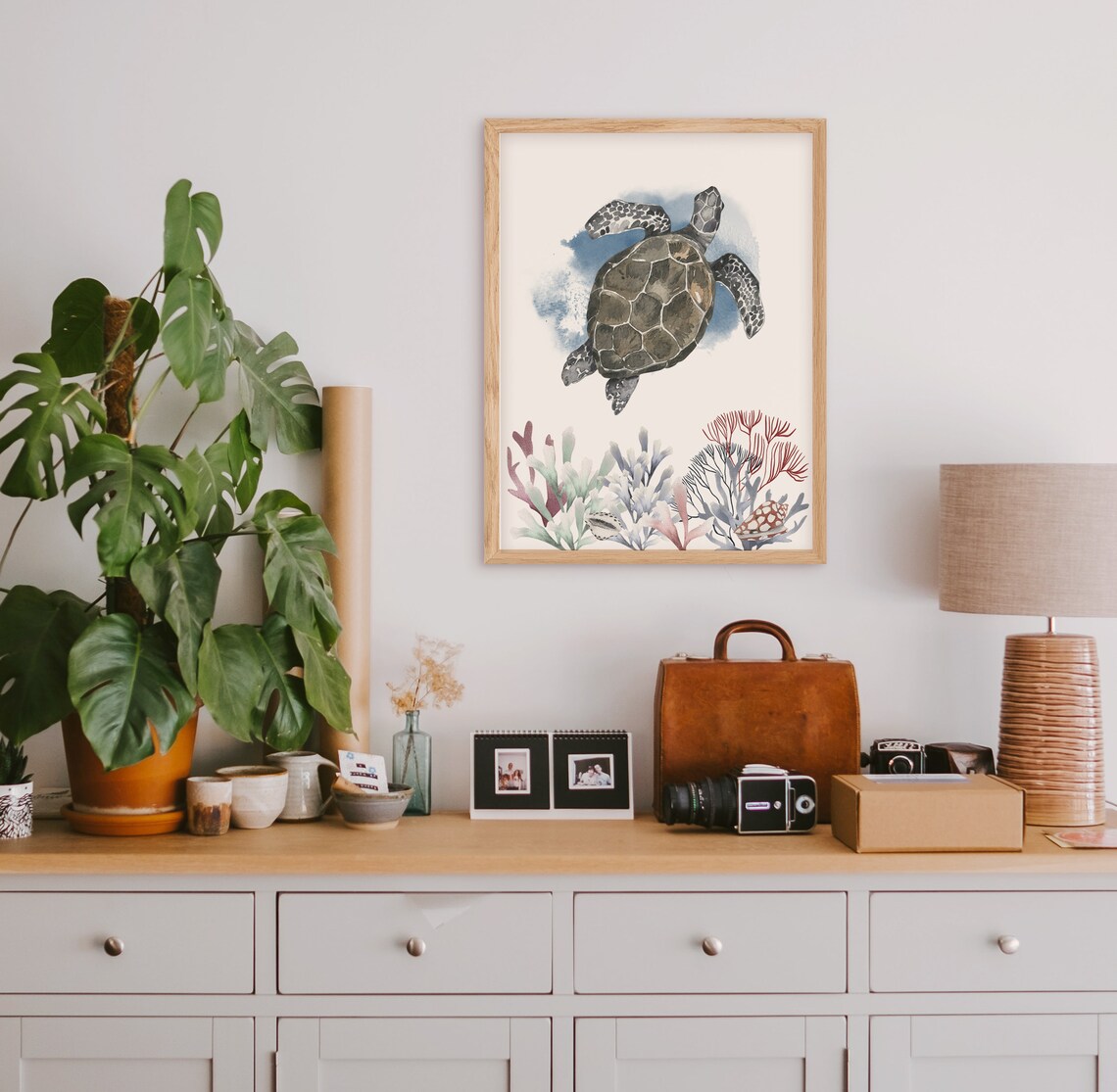 Sea Turtle Watercolor Art Print, Nautical Theme - Image 3