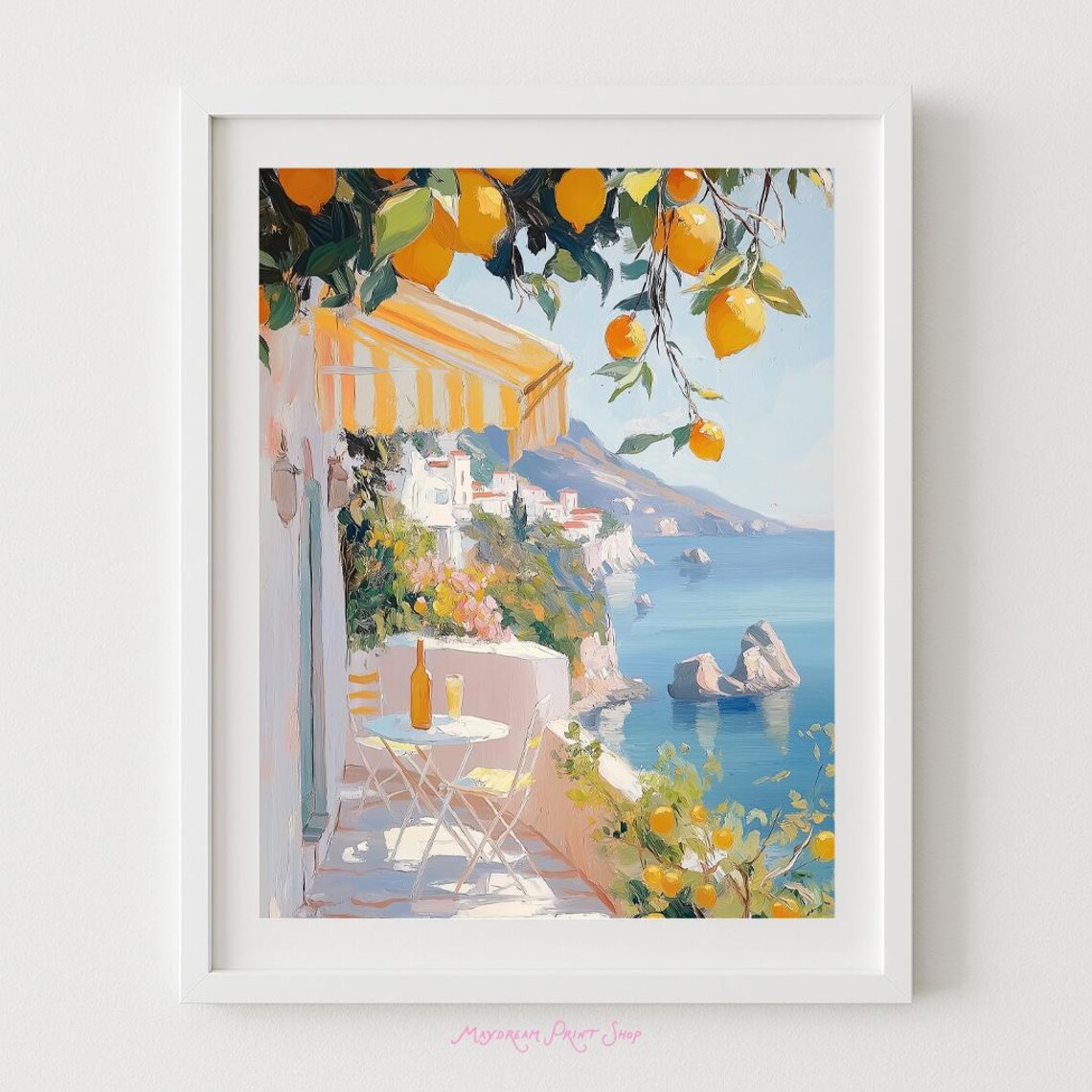 Amalfi Coast Lemons on Italy Travel Poster