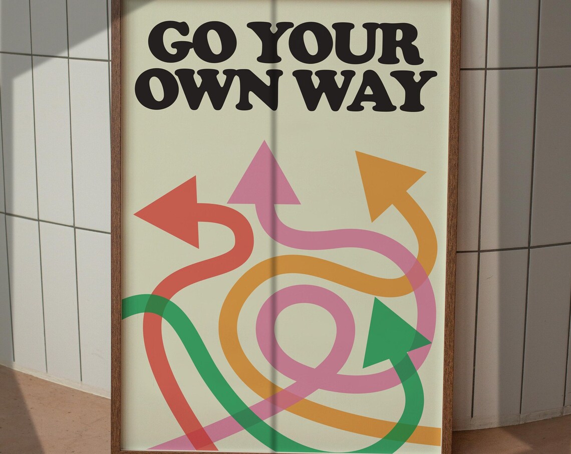 Go Your Own Way Retro Poster, Trendy Room Decor - Image 5