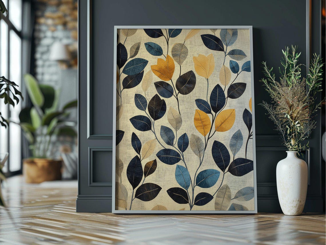 Vintage Rustic Textile Pattern Instant Downloand Artwork Print In 20 Sizes Wall Art Vintage Wall Art Moody Wall Art - Image 3