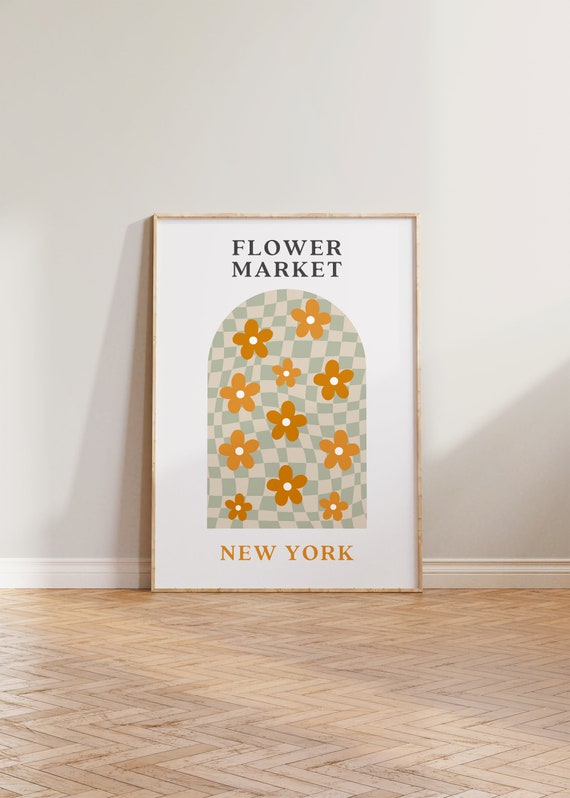Flower Market Print Poster, New York Les Fleurs