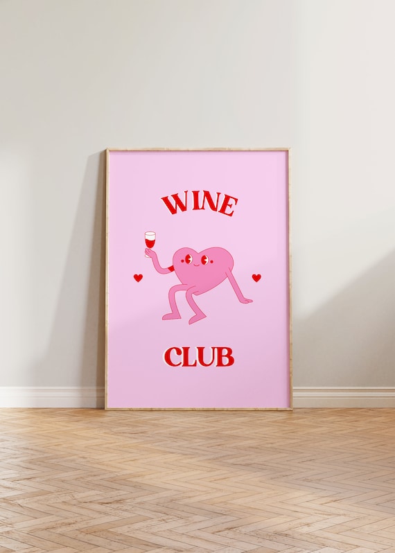 Wine Club Funny Typography Poster Print