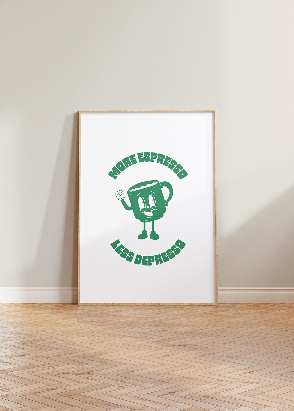 More Espresso Less Depresso Funny Kitchen Quote Print