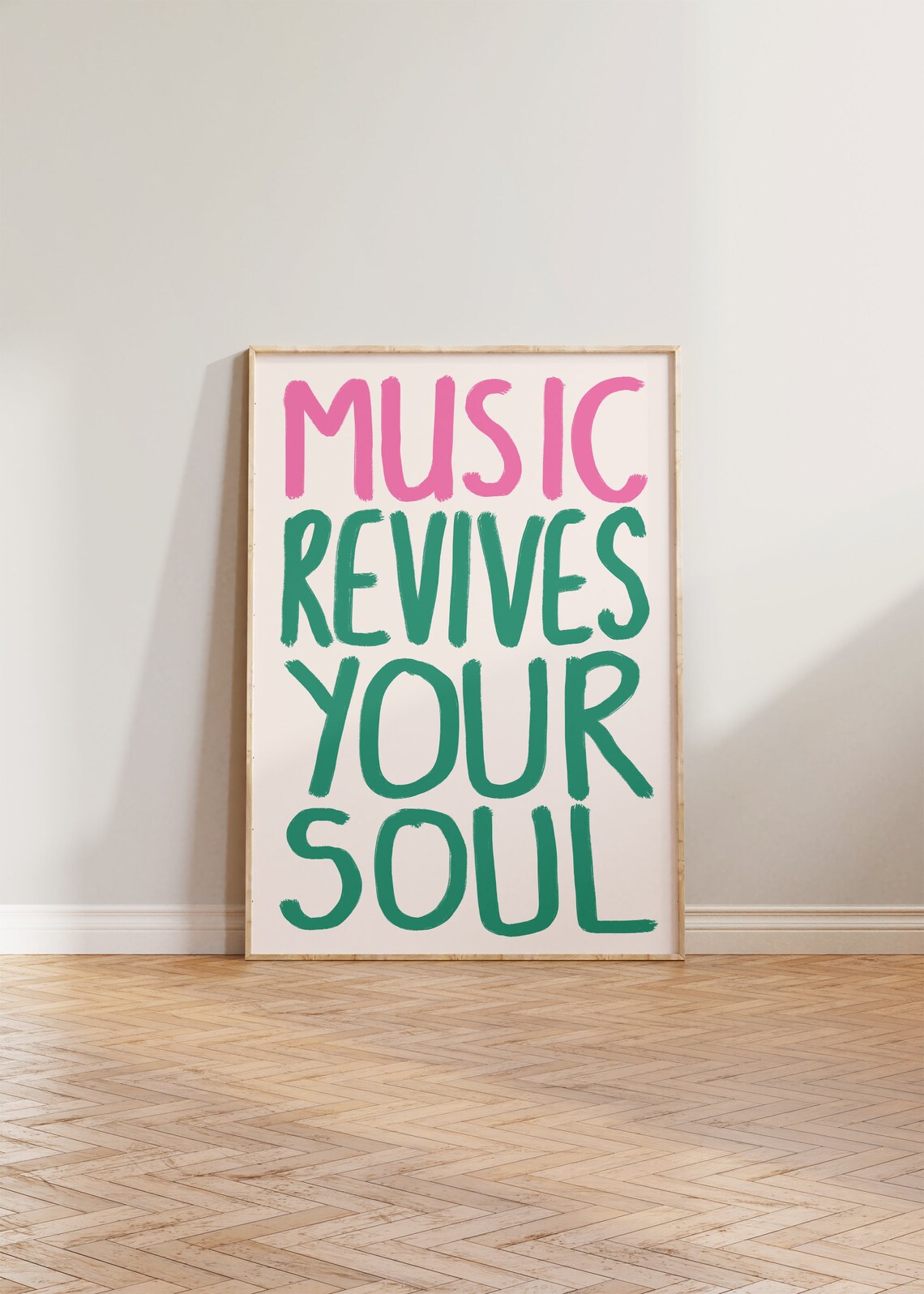 Music Print Poster, Handwritten Typography Decor