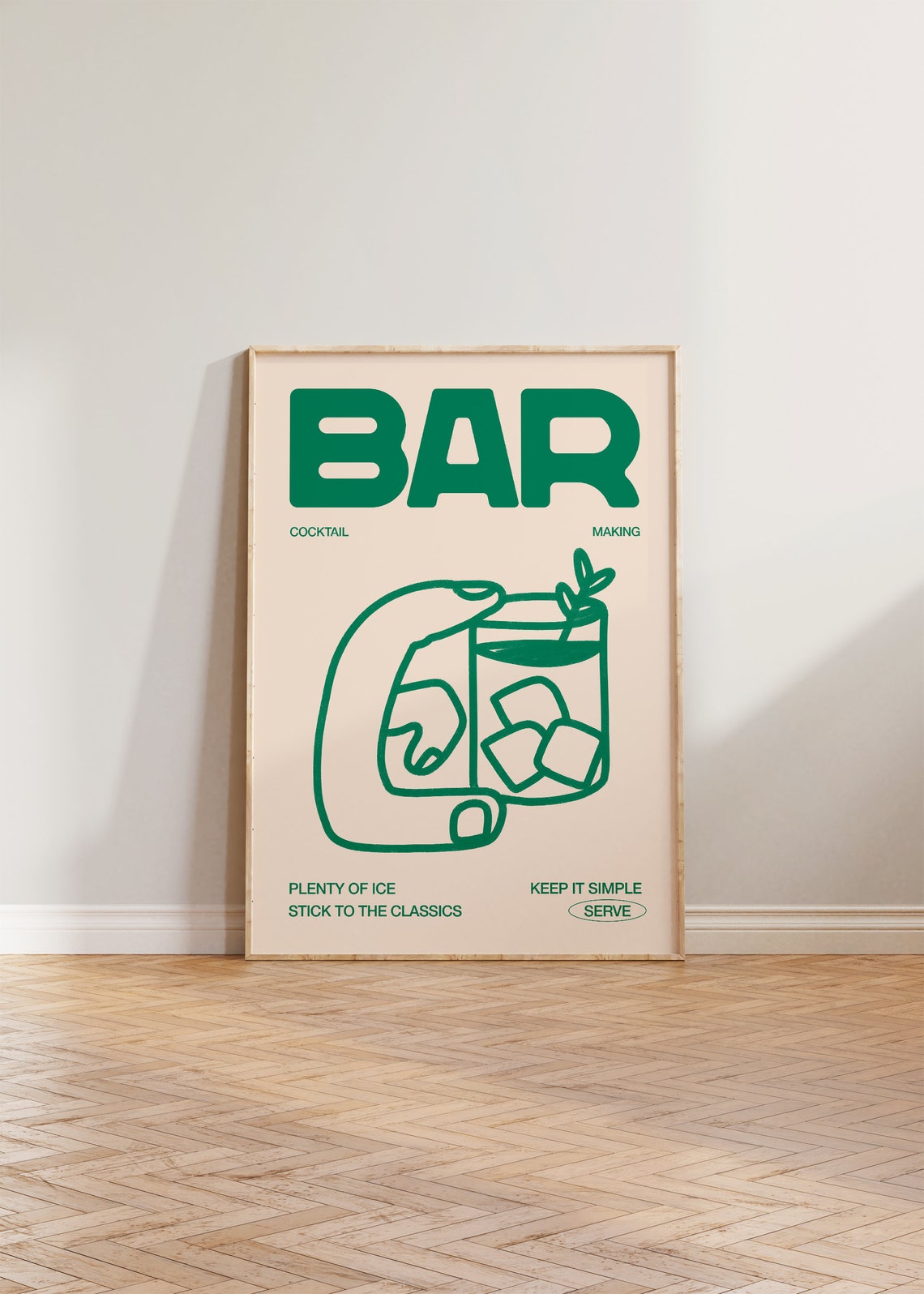 Bar Print, Kitchen Cocktail Illustration Poster