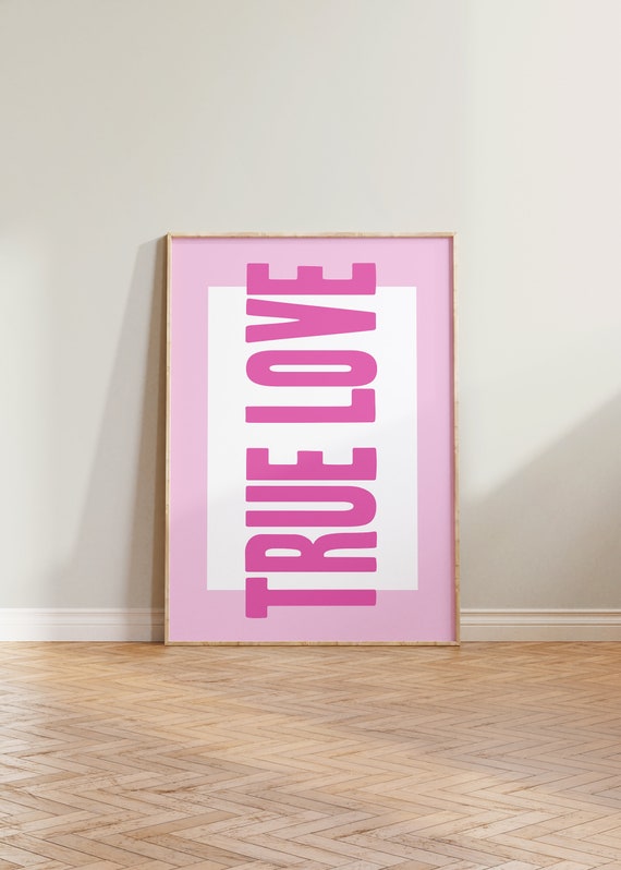 True Love Print Poster Bold Typography Bedroom Living Room Cool New Home Wall Decor