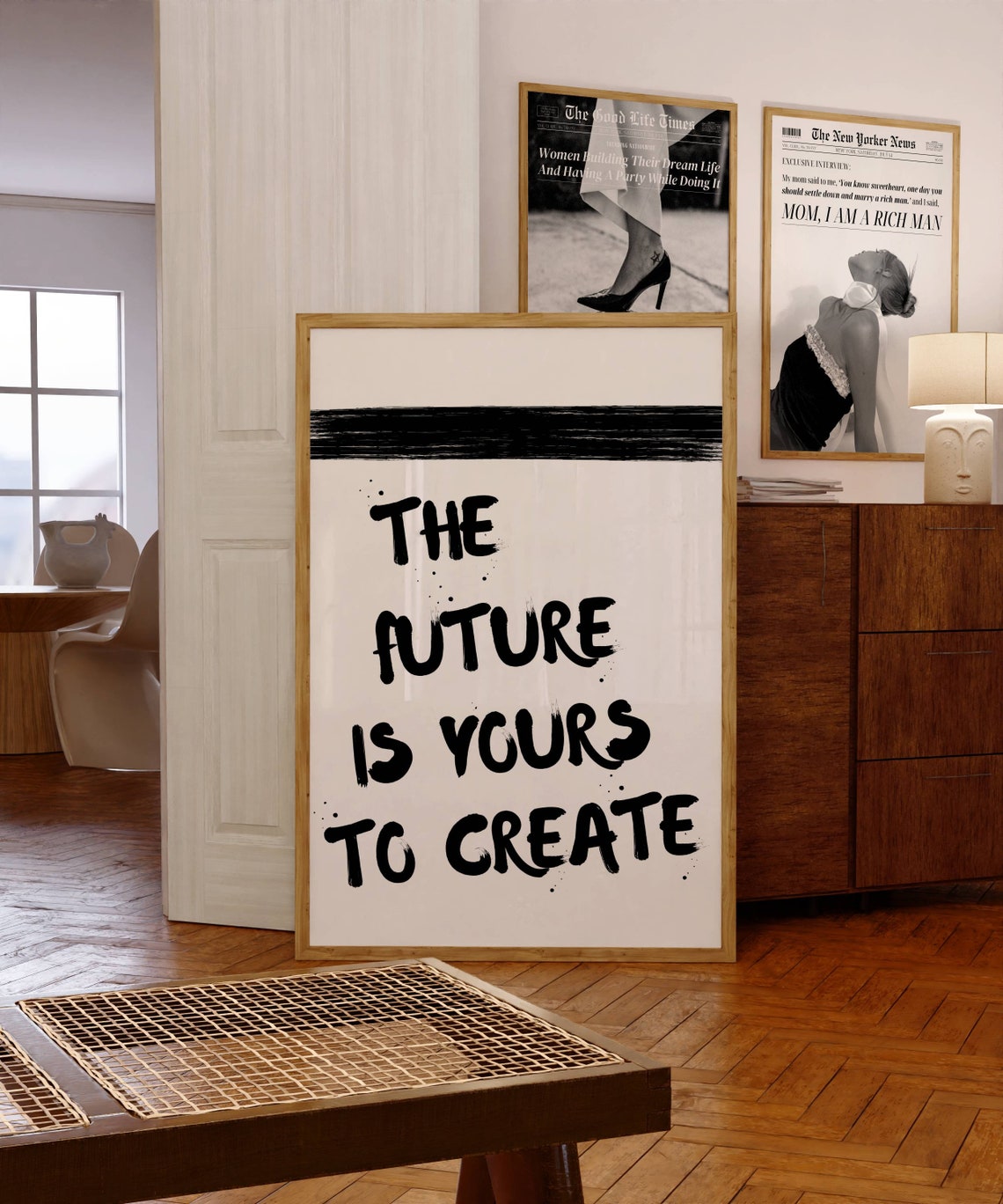 Future Is Yours To Create Poster Retro Wall Decor Inspirational Quote Print Trendy Aesthetic Home Decor Motivational Prints