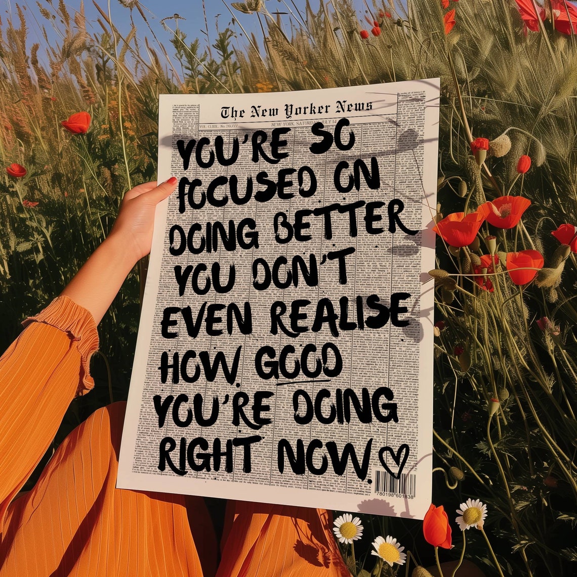 You Are Doing Better Than You Think Kind Motivational Quote Poster - Image 5