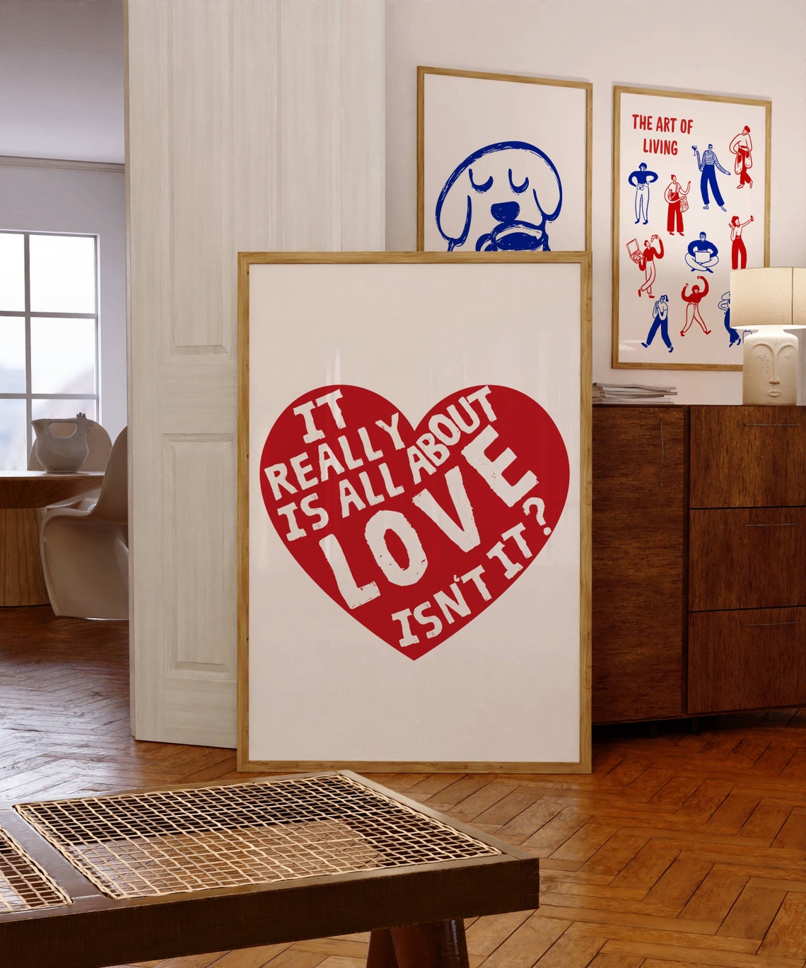 It Really Is All About Love Isnt It Red Heart Typography Quote Poster