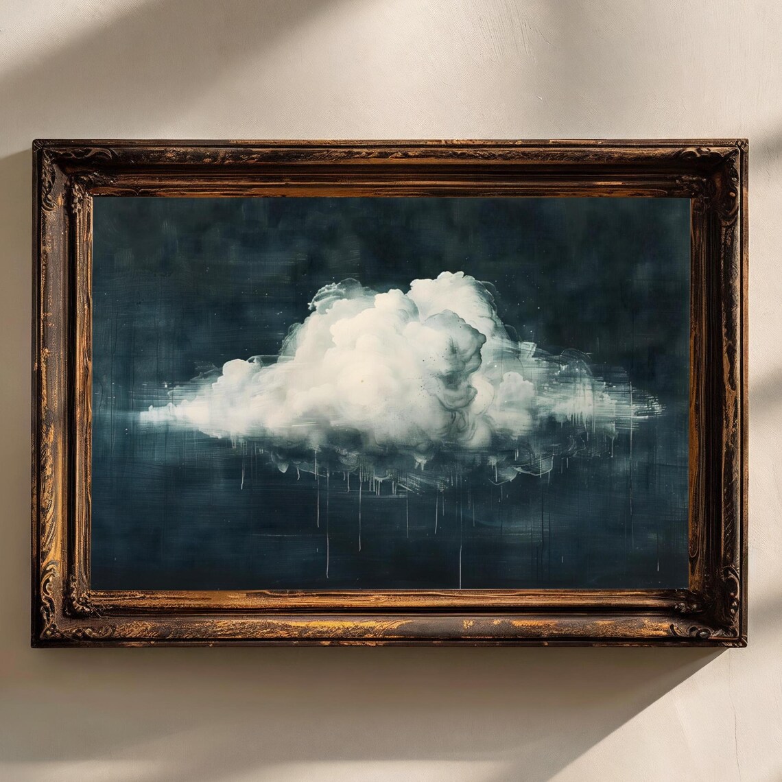 Moody Rain Cloud Art Print, Dark Academia Gothic