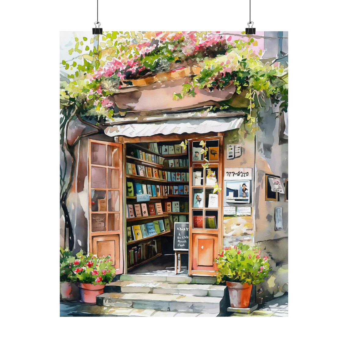 Old Vintage Book Store and Book Shop Art Print - Image 2