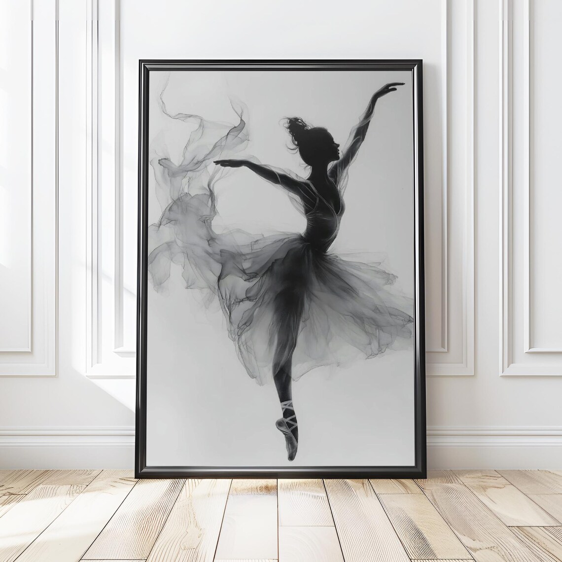 Ballerina Black and White Minimalist Art Print