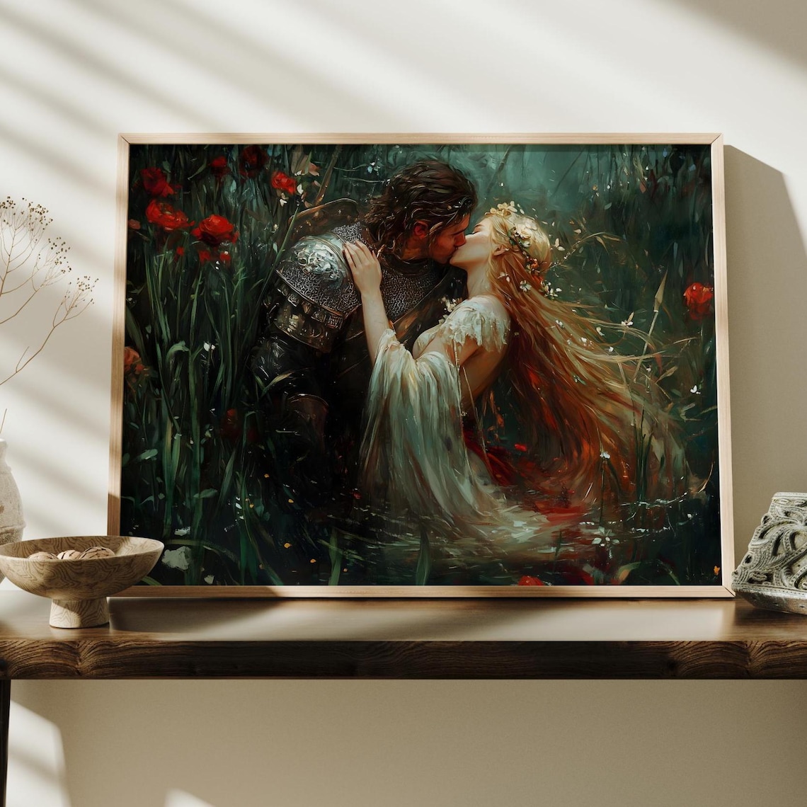 Lovers Dark Academia Lake Goth Victorian Art Print