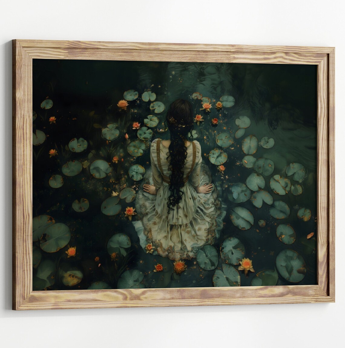 Ophelia Dark Academia Lake Gothic Wall Art Print