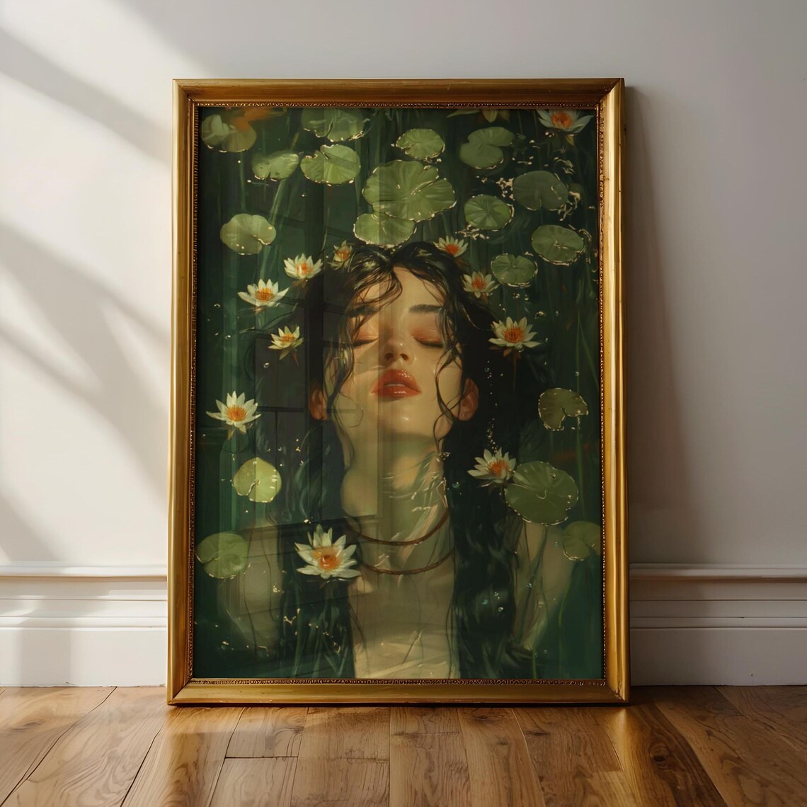 Swimming in the Lake, Goth Victorian Art Print - Image 3