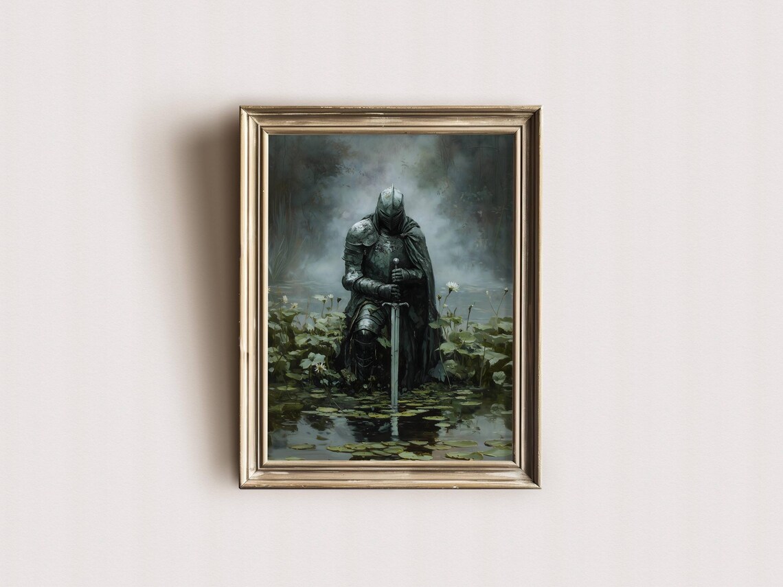 Medieval Knight Art Print, Dark Academia Fantasy - Image 2