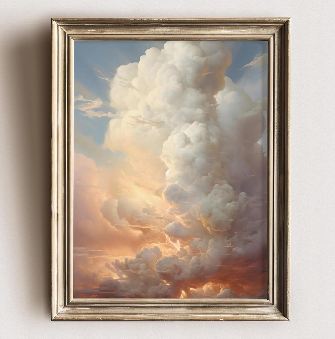 Big Clouds, Vintage Moody Sky Landscape Art Print