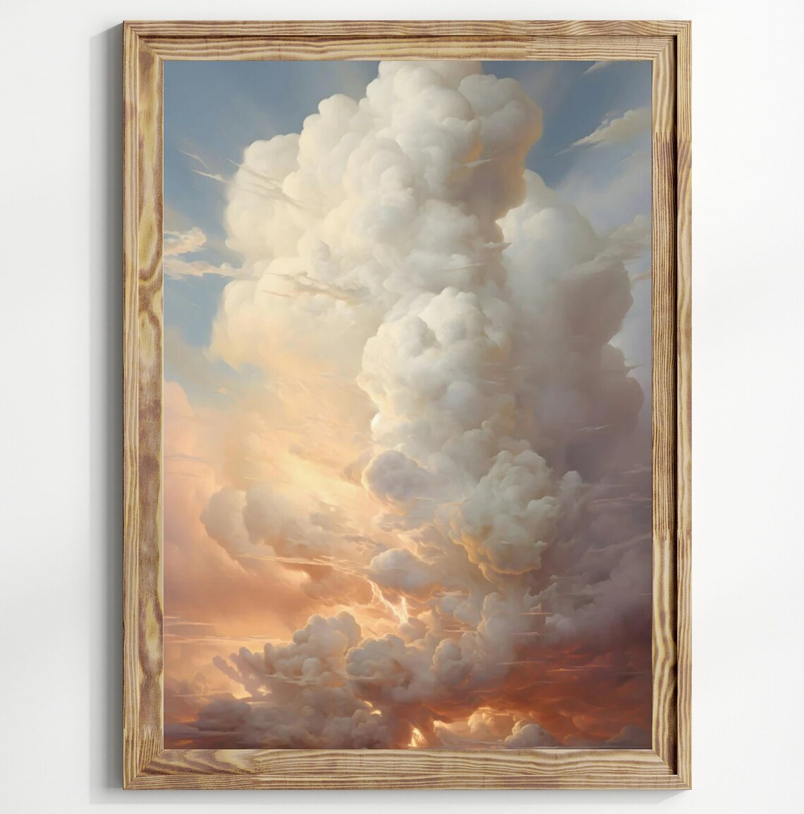 Big Clouds, Vintage Moody Sky Landscape Art Print - Image 3