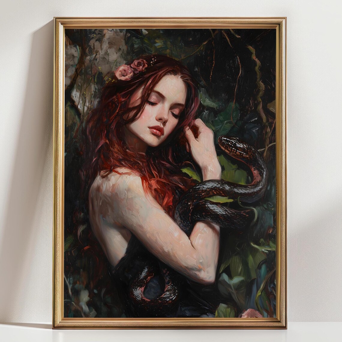 Lilith Dark Academia Gothic Serpent Art Print