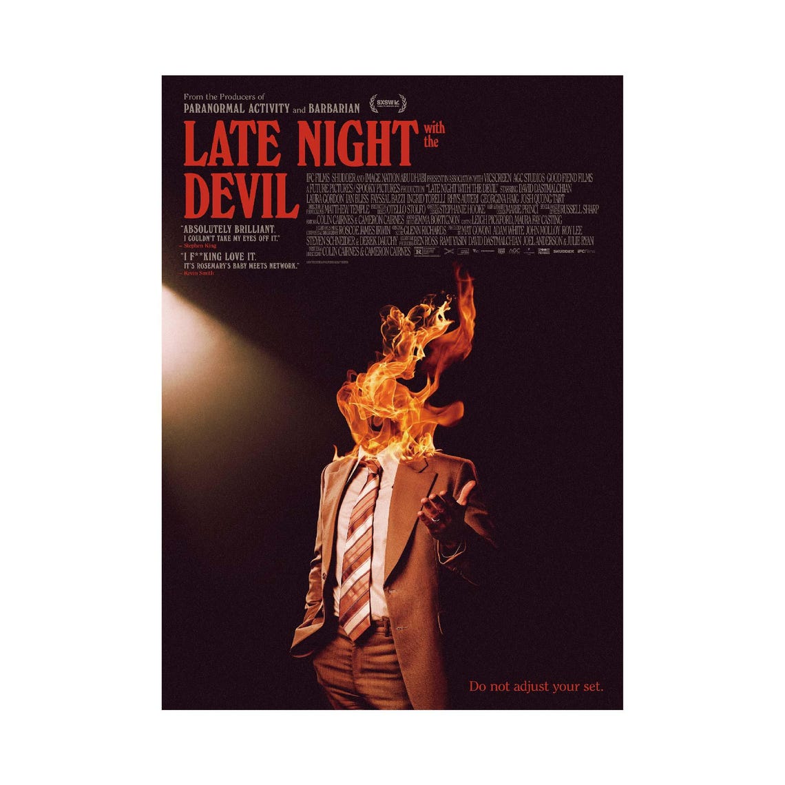 Late Night with the Devil Retro Burning Host Horror Movie Poster - Image 2