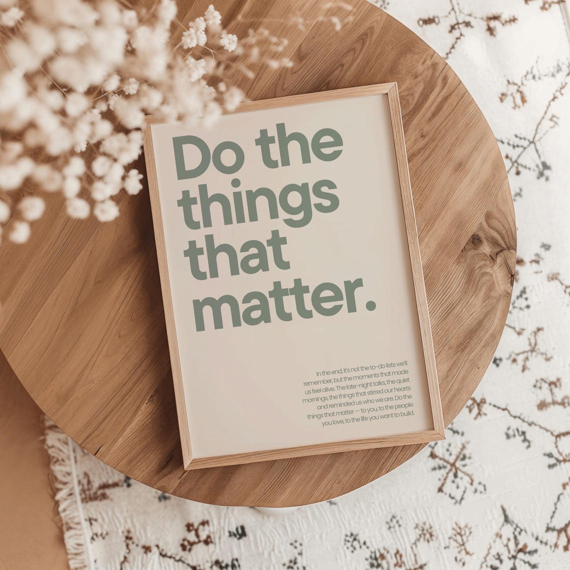 Do The Things That Matter Retro Sage Green Quote