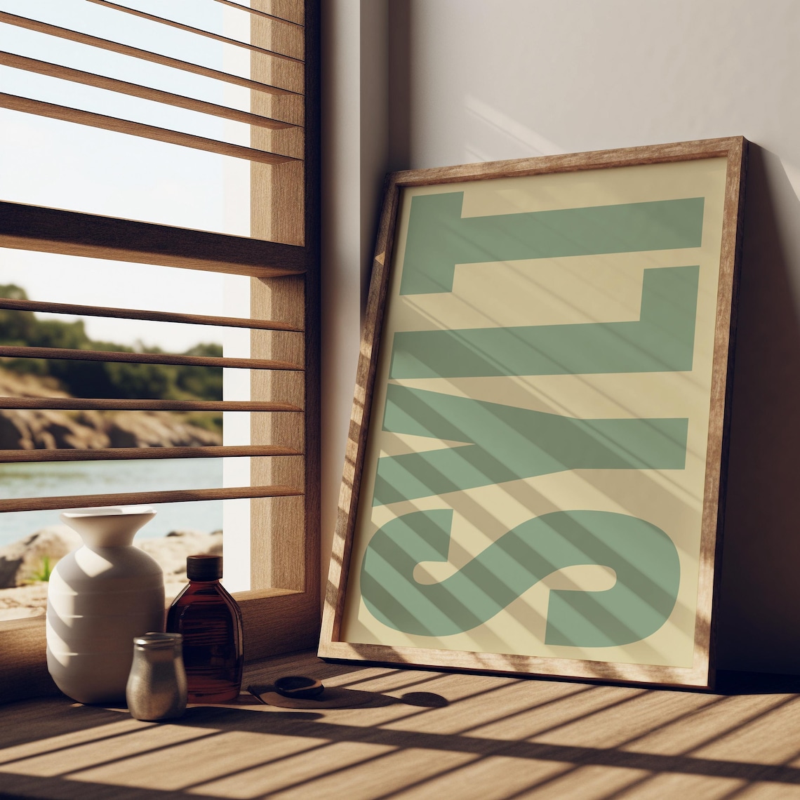 Sylt Island Typography Poster Sage Green Beige Bold Letter Art - Image 2