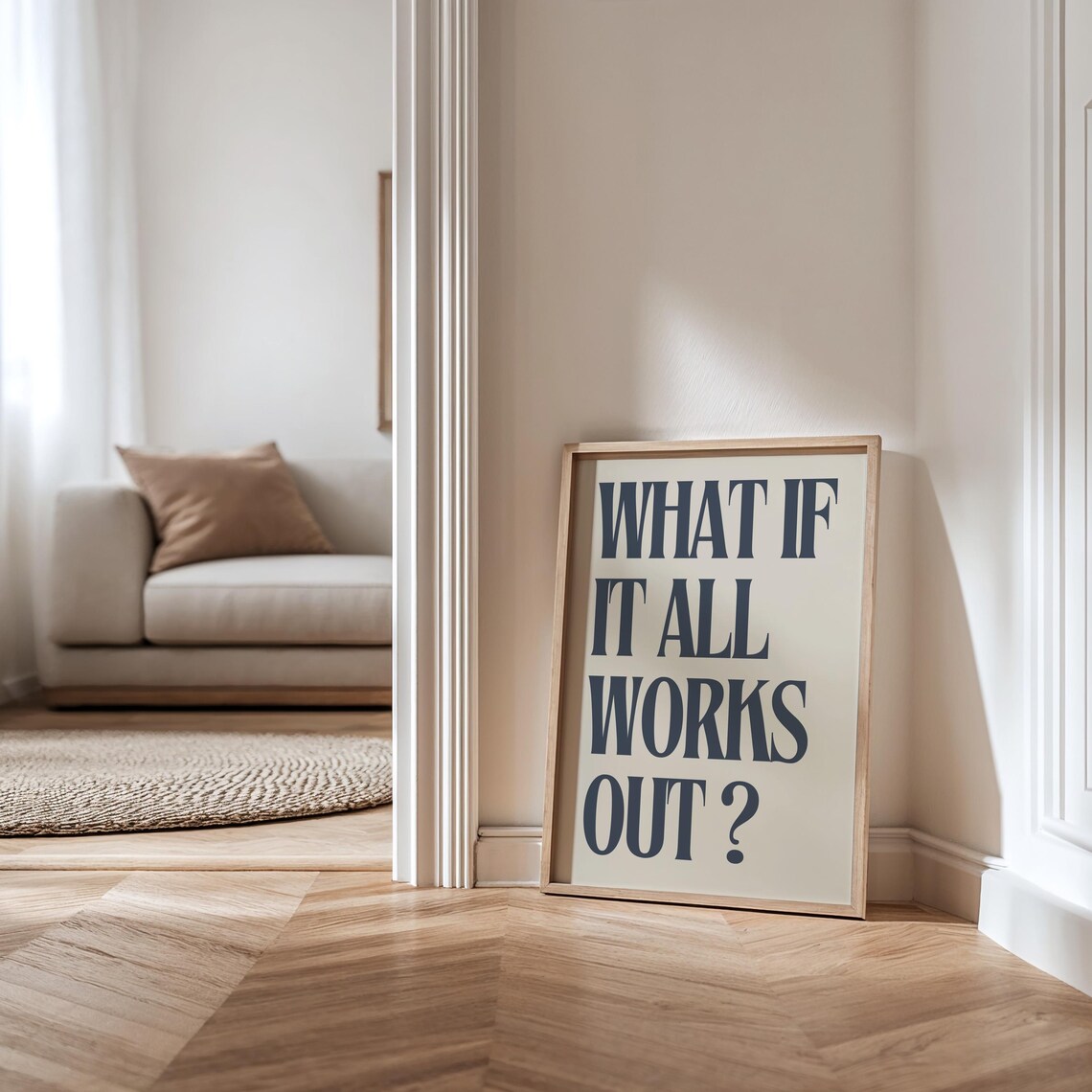 What If It All Works Out Dark Blue Poster Print - Image 3