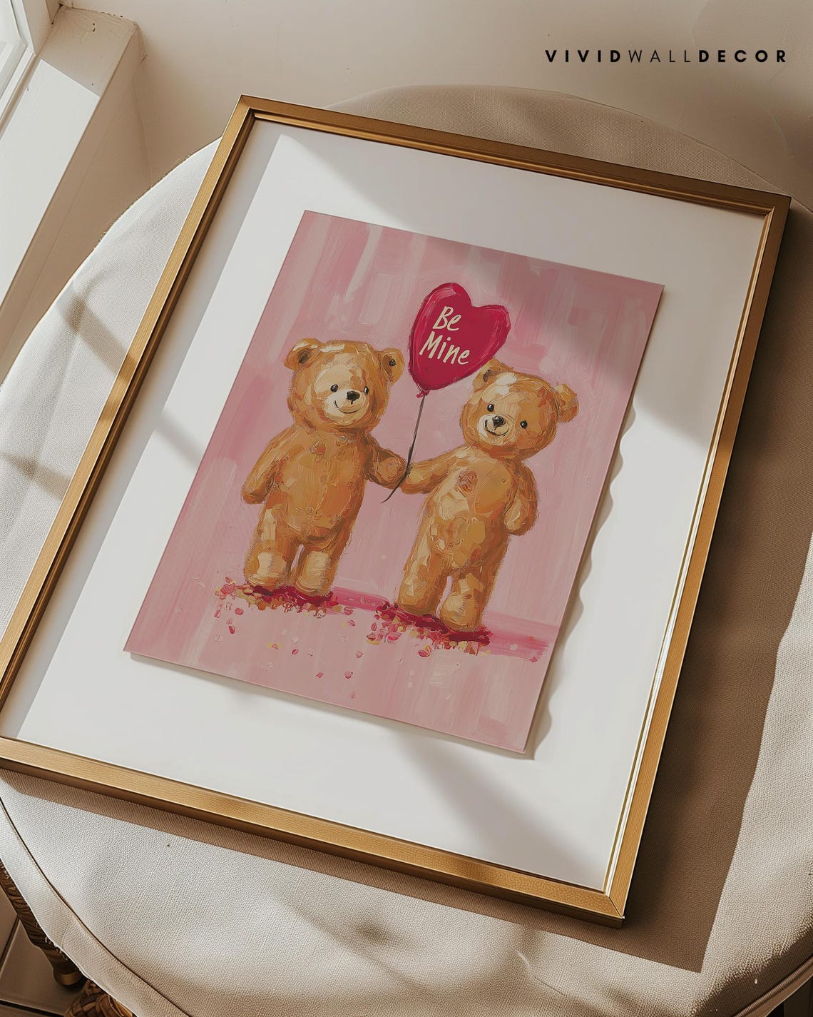 Be Mine Teddy Bear Couple Heart Balloon Cute Valentine Poster - Image 3